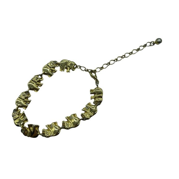 Elephant Bracelet Gold Adjustable Length - Picture 1 of 8